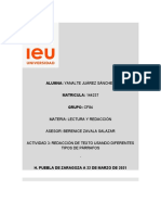 Actividad 3. REDACCIÓN DE TEXTO USANDO DIFERENTES TIPOS DE PÁRRAFOS