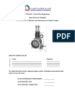 MCE 4423 Experiment 4 - Efficiency and Performance of A Pelton Turbine