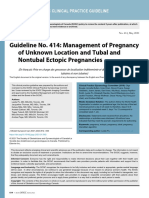 Guideline No. 414: Management of Pregnancy of Unknown Location and Tubal and Nontubal Ectopic Pregnancies