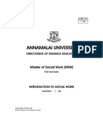 Annamalai University: Master of Social Work (MSW)