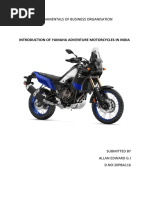 Introduction of Yamaha Adventure Motorcycles in India: Fundamentals of Business Organisation