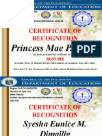 Certificate of Recognition