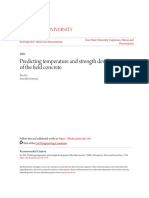 Predicting Temperature and Strength Development of The Field Concrete