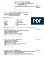 Lorven Public School: January Monthly Test Class: VII Subject: Computer Applications Marks: 50