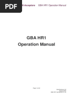 Gba Hr1 Operation Manual: GBA Global Bill Acceptors