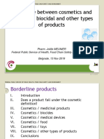 Borderline Between Cosmetics and Medicinal, Biocidal and Other Types of Products