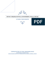 BP 304 T. Pharmaceutical Engineering (Theory) Unit Iii: B. Pharm. Third Semester