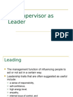 The Supervisor As Leader