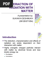 Interaction of Radiation With Matter