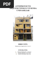 Anteproyecto Arquitectónico Vivienda Unifamiliar