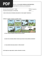 Avaliação Geografia 7 Ano