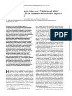 Modification and Single-Laboratory Validation of AOAC Official Method 977.13 For Histamine in Seafood To Improve Sample Throughput