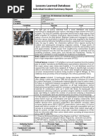 Lessons Learned Database: Individual Incident Summary Report