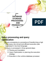 Database Storage, Processing AND Transactio N: Unit - III