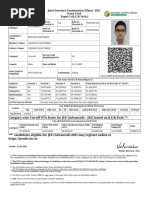 Joint Entrance Examination (Main) - 2021 Score Card Paper-1 (B.E./B.Tech.)