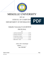 Mekelle University: Eit-M School of Computing Department of Information System Mekelle University E-LEARNING Proposal