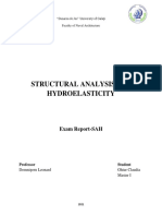 Structural Analysis and Hydroelasticity: Exam Report-SAH