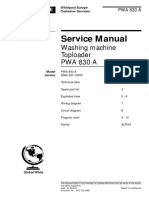 Service Manual: Washing Machine Toploader PWA 830 A