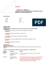 Quarter 2 - Module 6: Writing A Close Analysis and Critical Interpretation of Literary Texts Applying A Reading Approach