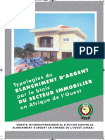 Typologies Du Blanchiment D'argent Par Le Biais Du Secteur Immobilier en Afrique de L'ouest