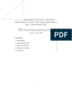 Lab 12: Implementing The Queue and Double Ended Queue or Deque ADT Using Singly Linked Lists - (Open Ended Lab)