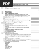 Pre Registration Check List: Visual & Tactile Inspection (At Stock Yard) 1 Mileage