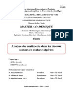 Analyse Des Sentiments Dans Les Réseaux Sociaux en Dialecte Algérien