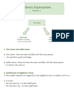 Algebraic Expressions Chapter 5 Form 1