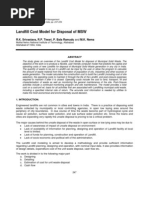 Landfill Cost Model For Disposal of MSW