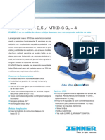 Micromedidor Chorro Multiple Zenner - MTKD-S - Ficha Tecnica