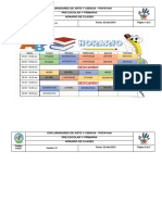 Horario de Clases - Grado Cuarto