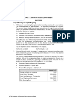 Paper - 2: Strategic Financial Management Questions Project Planning and Capital Budgeting