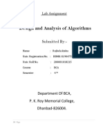 Design and Analysis of Algorithms: Submitted By