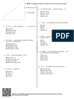 435QP The Past Simple Tense With Irregular Verbs Test A1 A2 Level Exercises