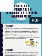 Media and Information Literacy As Citizen Management