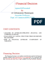 UNIT - 3:financial Decision: Prepared &presented Associate Professor, Dept. of Commerce&BS, CUSB