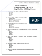 Khaire Sir Classes Advance Manufacturing IMP MCQ Unit: 02 Milling Machine & Milling Process