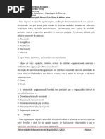 EXERCICIOS SOBRE A ESTRUTURA DAS ORGANIZAÇOES 2021 Novo