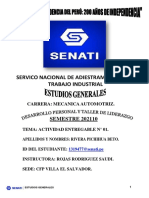 Actividad Entregable (1) Desarrollo Personal y Taller de Liderazgo.