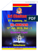 2019 - 12 01 19 - 1st Shift Jee Main - QPaperKey and Solutions