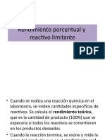 Rendimiento Porcentual y Reactivo Limitante