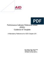 Performance Indicator Reference Sheet (PIRS) Guidance & Template