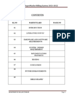 Mca308:Supermarket Billing System 2021-2022: SL - No Particulars Page - No