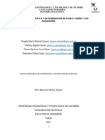 Informe Preparacion Metalografica y Determinacion de Fases: Cobre y Sus Aleaciones