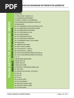 Hoja de Seguridad de Productos Quimicos