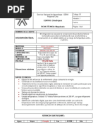 Fichas Tecnicas REFRIGERADOR INDUSTRIAL