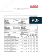 Toyota Financial Services India Ltd. Account Statement