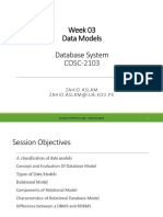 Week 03 Data Models Database System: COSC-2103