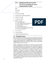 Unit 3 Models For Managing CHANGE (Including Six Boxes Organisational Model)