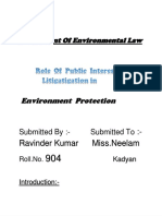 Assignment of Environmental Law Role of PIL in Environment Protection